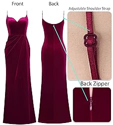 VFSHOW Womens 2025 Winter Velvet Formal Prom Maxi