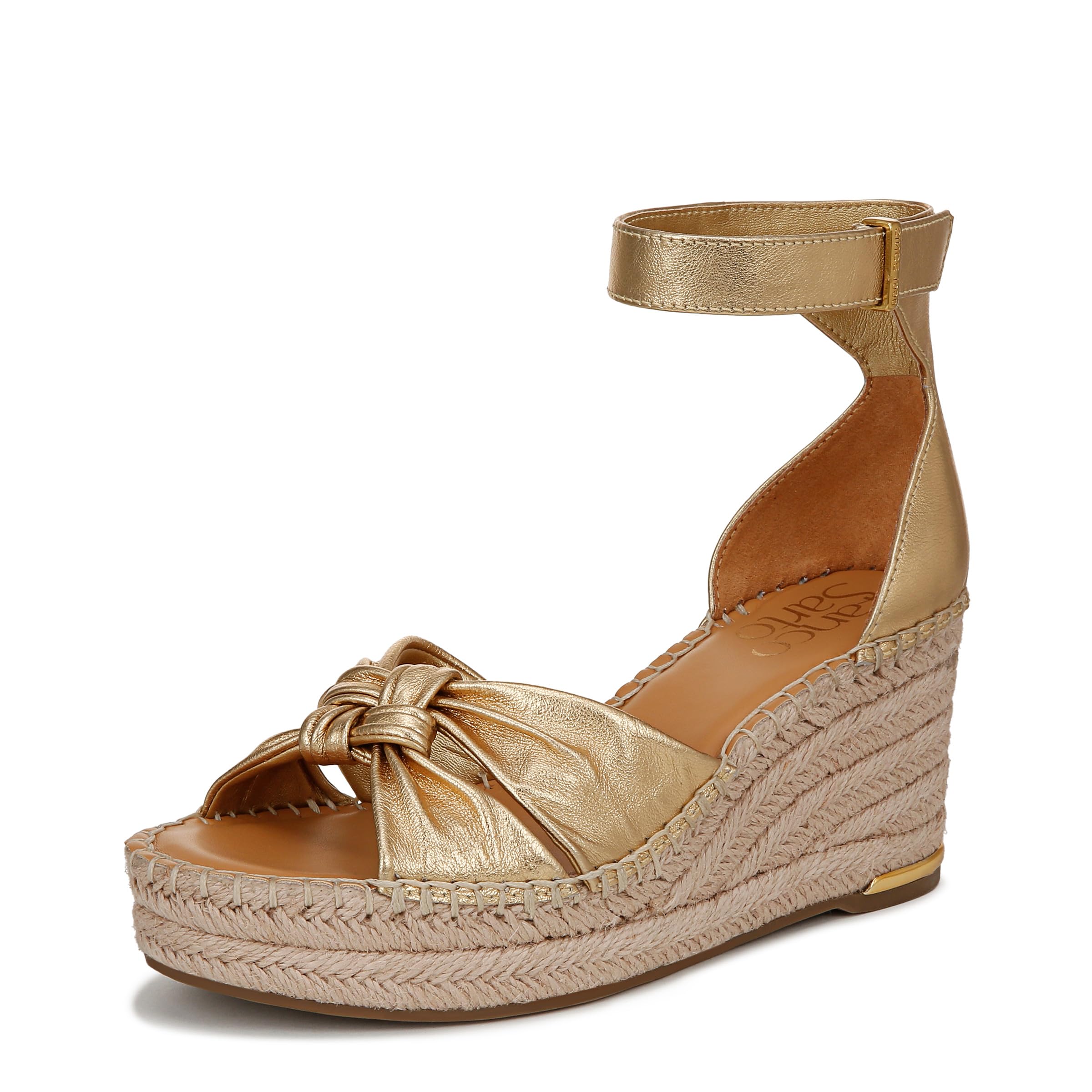 Franco Sarto Womens Clementine Espadrille Wedge Sandal Gold 7 M