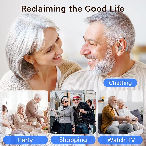 HEARING AIDS FOR SENIORS, HEARING AIDS RECHARGEABLE WITH NOISE CANCELLING AND VOLUME CONTROL, HEARING AMPLIFIER FOR ADULTS HEARING LOSS, PORTABLE BEHIND-THE-EAR HEARING AID HEADPHONES