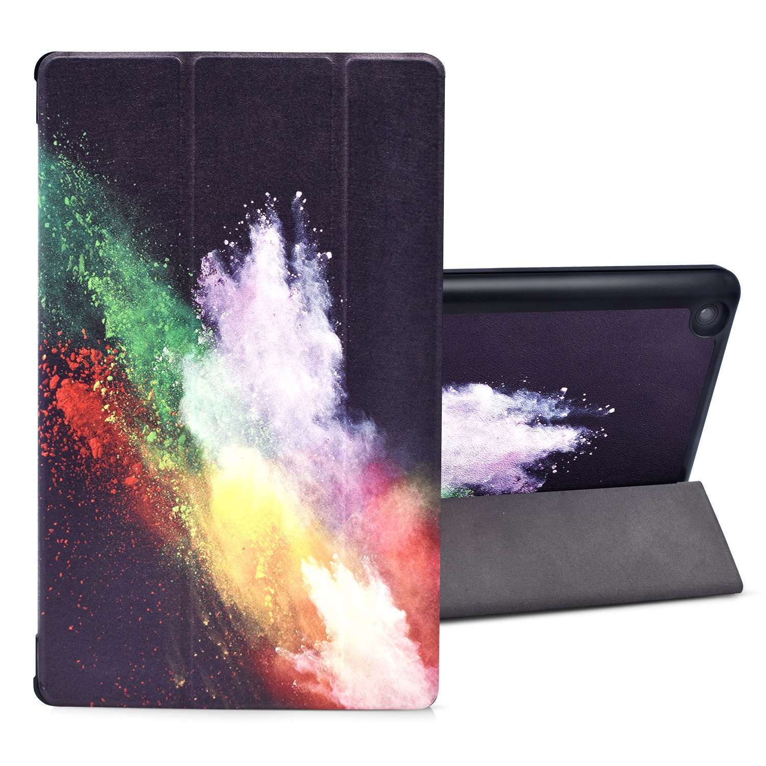 Dopup Fire 7 Folio Case for All-New Amazon fire 7, PU Leather Stand Folding Cover for Amazon New 7th Gen 2017 Release Slim Fit Ultra Lightweight with Auto Wake/Sleep(Color Fun)