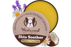 Natural Dog Company Skin Soother, 4 oz. Tin, Multi-Use Healing Balm for Dogs, Allergy, Itch Relief & Wrinkle Wax for Dogs, Dog Moisturizer for Snout, Paws & Dry Skin, Dog Lotion, Ultimate Rash Care