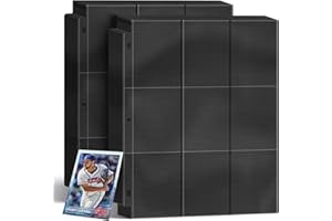 KITOYZ Trading Card Binder Sleeves, Baseball Card Sleeves Fit for Standard Size Sport Cards, Baseball Card Holder for 3 Ring Binder (Black)