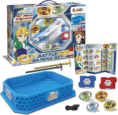 CRAZE BLADE XXL Battle Set 4er Blade Metall Kampfkreisel inkl. Zubehör Kampfarena, Arena Kreisel für Kinder Burst Kreisel spielzeug jungen 32800