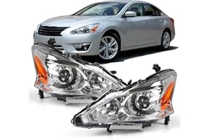 YUANJUFITT 2pcs Headlights for Nissan Altima Headlights Assembly Driver & Passenger Side Fits 2013 2014 2015 (Without Bulbs) Nissan altima Accessories 260103TA0A, 260603TA0A,‎NI2502208, NI2503208