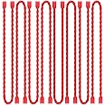 Dreamxiang 8Pcs 12-inch Silicone Cable Ties Reusable Steel-Core Silicone Twist Colorful Cable Tie Straps for Bundling and Organizing, Bendable Holder Strap for Indoor and Out All Purpose, Red