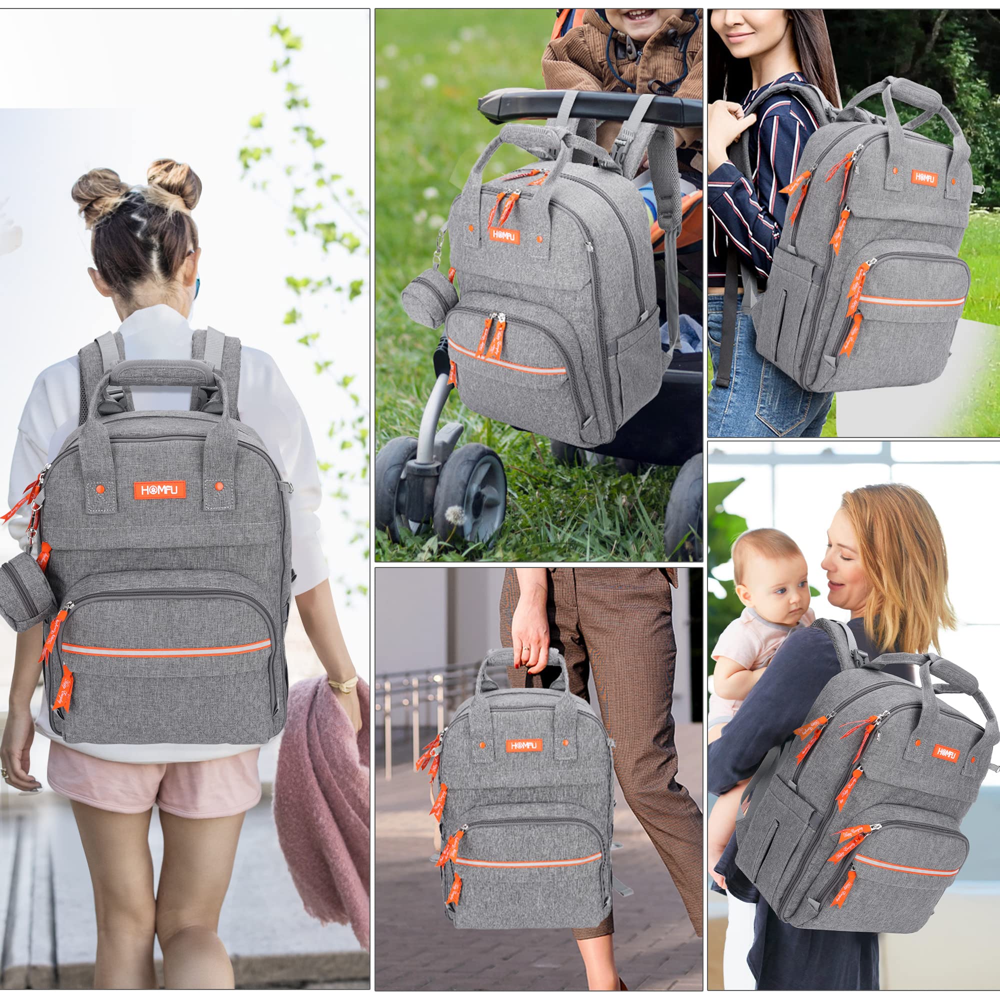 Diaper Bag Backpack Mommy Hospital Baby Bags for Girls Boys Multifunction Large Laptop Travel Backpack Mom Dad Diaper Bag with Changing Pad Waterproof Fashion Maternity Baby Diaper Bag Tote