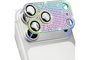 Hsefo Compatible with iPhone 17 Pro Max Camera Lens Protector, Bling 3D Rhinestone Sparkle Diamond 9H Tempered Glass Anti Scratch Full Protective Len Cover, Colorful
