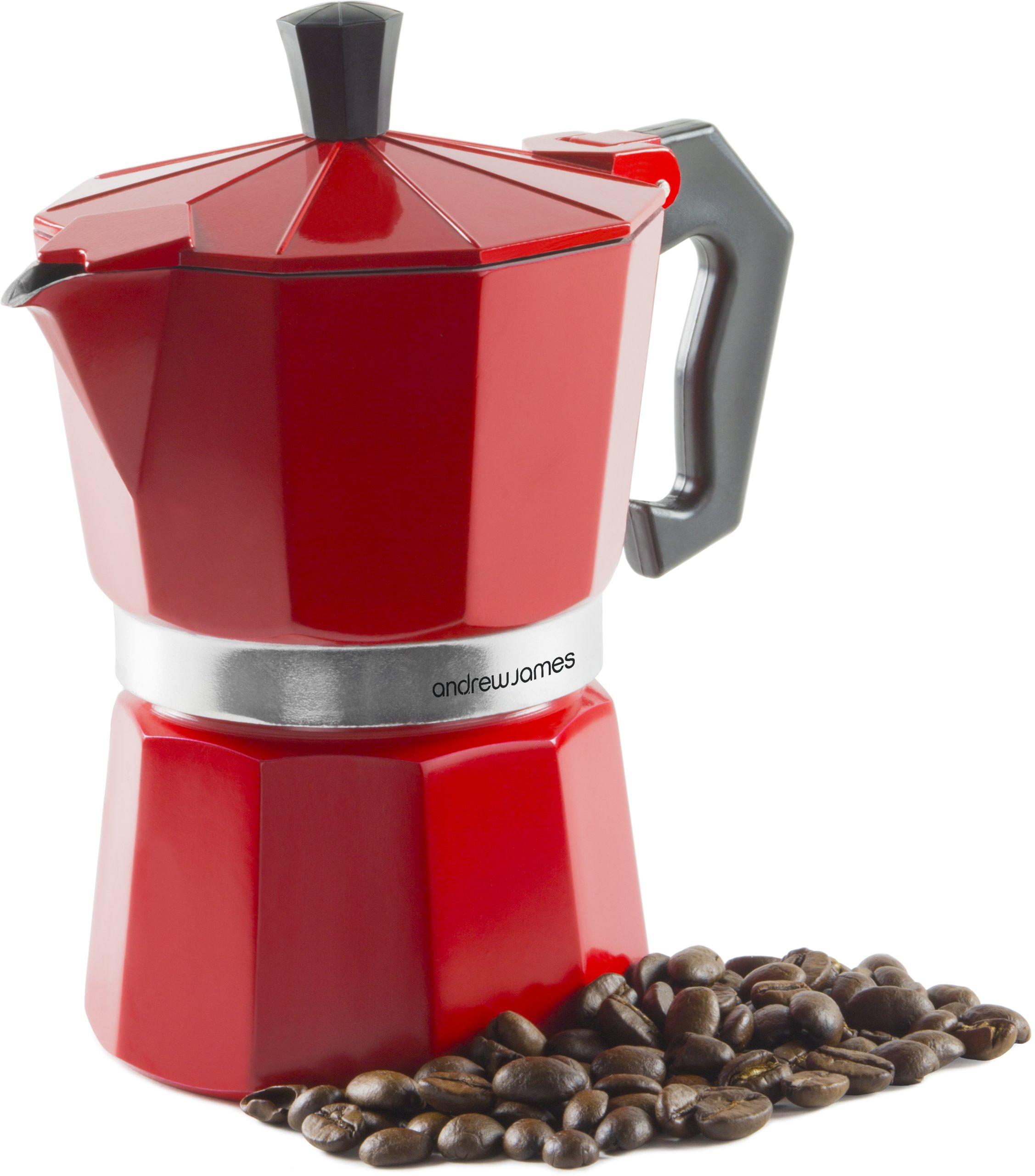 Andrew James Percolator Espresso Coffee Maker In Red Cup