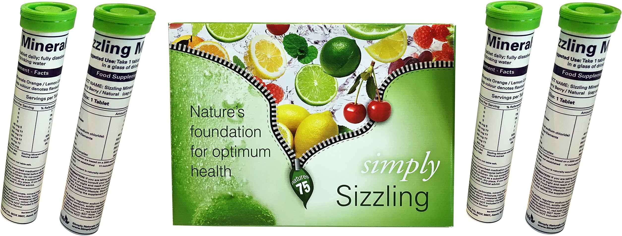 Sizzling Plant Derived Mineral Lemon-Lime Flavour 4 Tubes of Minerals Family Pack