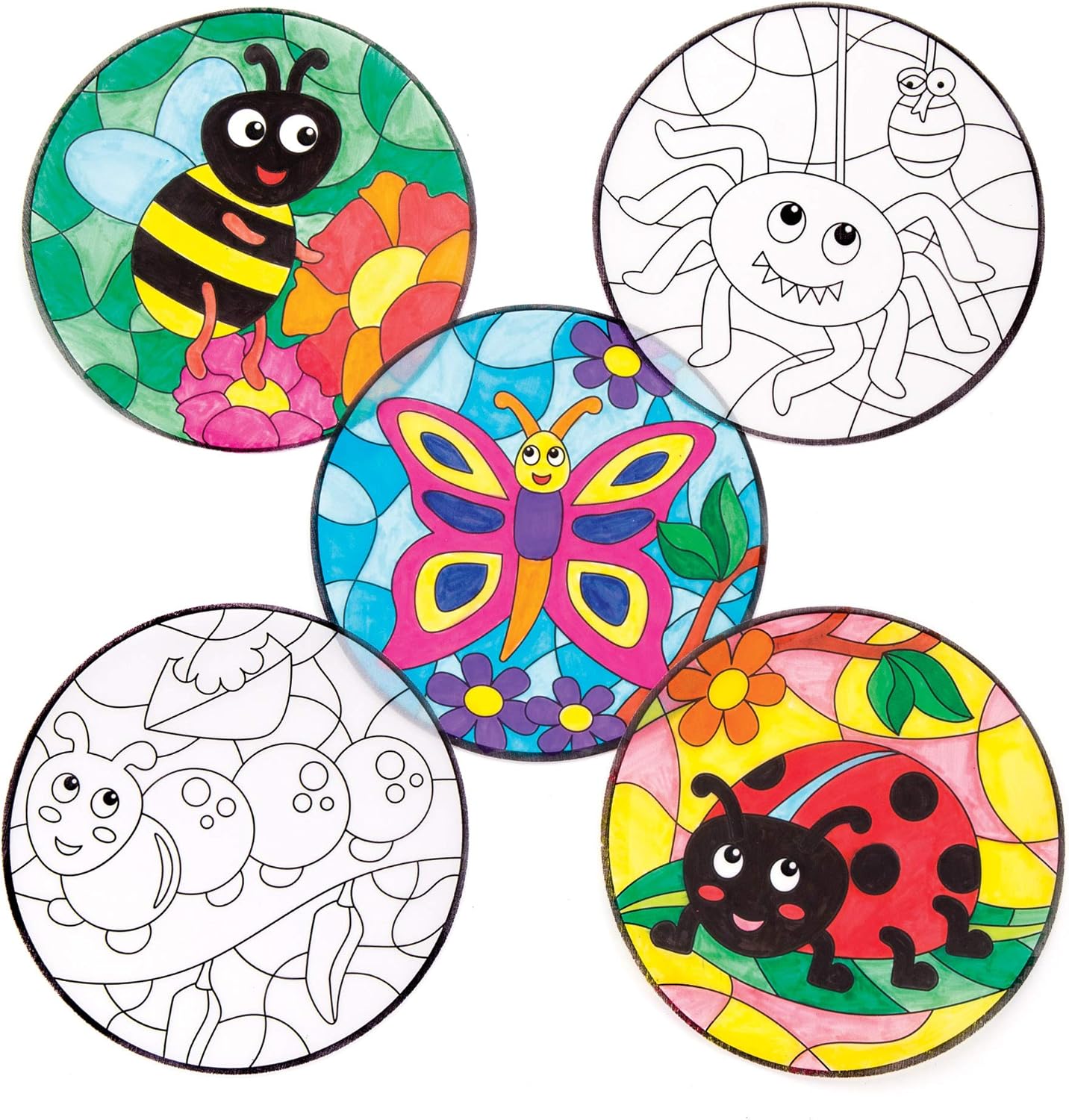 Amazon Com Baker Ross Bug Color In Window Decorations Pack Of 12