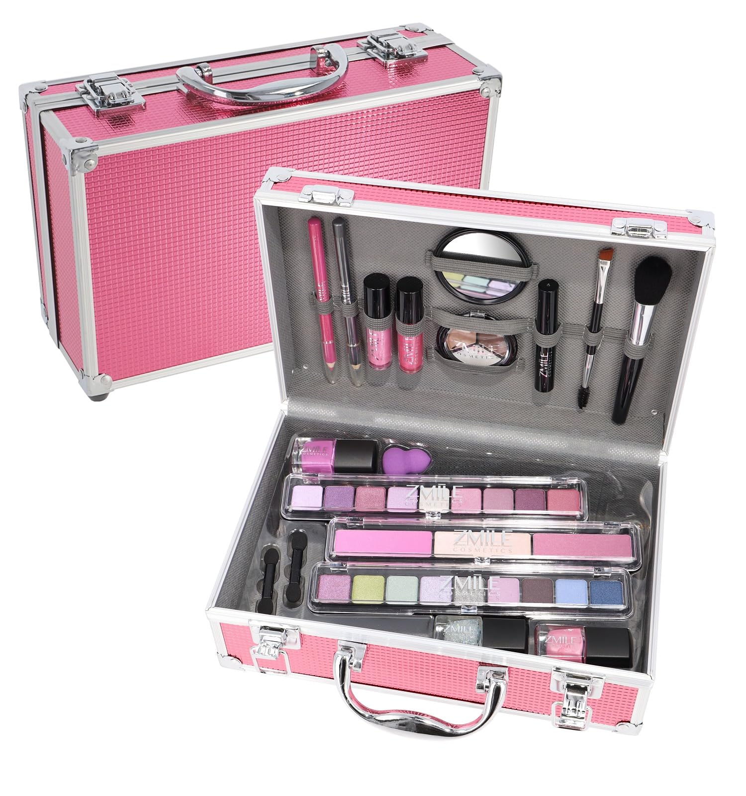 Makeup Vanity Case Merry Berry Zmile Cosmetic Beauty Travel Gift Set Pinks 38 Piece