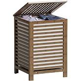 SMIBUY Double Laundry Hamper with Lid, 120L Bamboo Laundry Basket with Removable Liner Bag, 2-Section Clothes Divider Laundry Sorter for Laundry Room, Bathroom, Bedroom (Walnut)