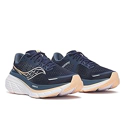 Saucony Women's Guide 18 Sneaker, Navy/Apricot, 8