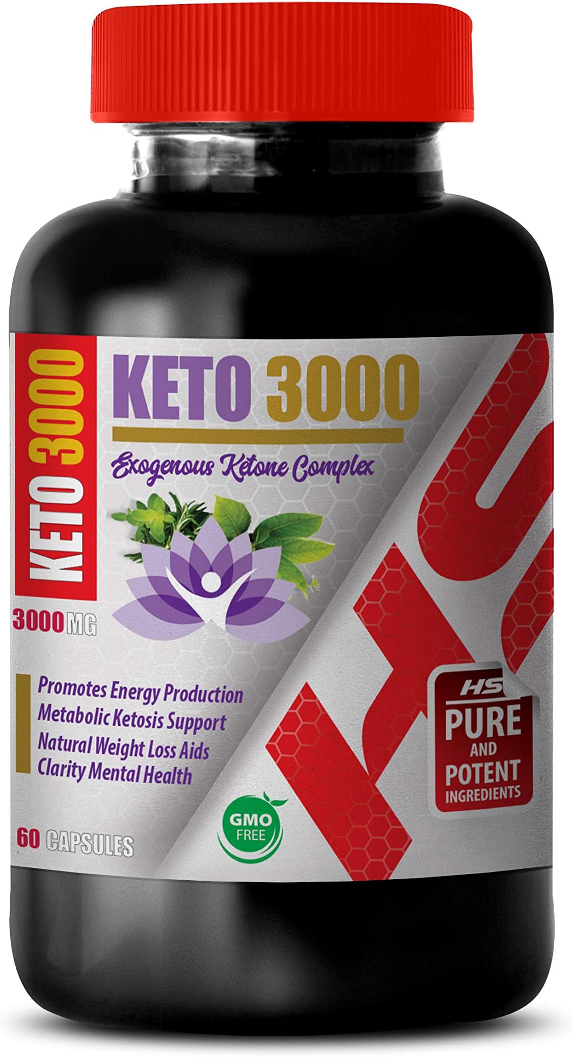 Metabolism Booster Natural Metabolism Accelerator - EXOGENOUS Ketone Complex - Keto 3000 MG - Non GMO - Keto 3000 Fat Burner Pills - 1 Bottle 60 Capsules