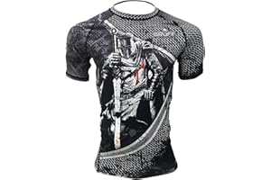 Gruff Combat BJJ Rash Guards Grappling MMA Jiu Jitsu No Gi UFC Shirt Fight Wear, Short Sleeves