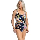 Maxine of Hollywood Womens Over The Shoulder Shirred One Piece Swimsuit