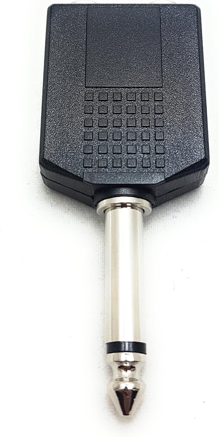 MainCore 6.35mm Mono Jack Plug to 2 x 6.35mm Twin Mono Jack Socket Y Splitter Adapter, Black - Image 5