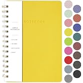 Oneirom Spiral Notebook-6.10" x 8.19" College Ruled Journal with Inner Pockets and 160 Pages,PU Leather Cover Business Journa