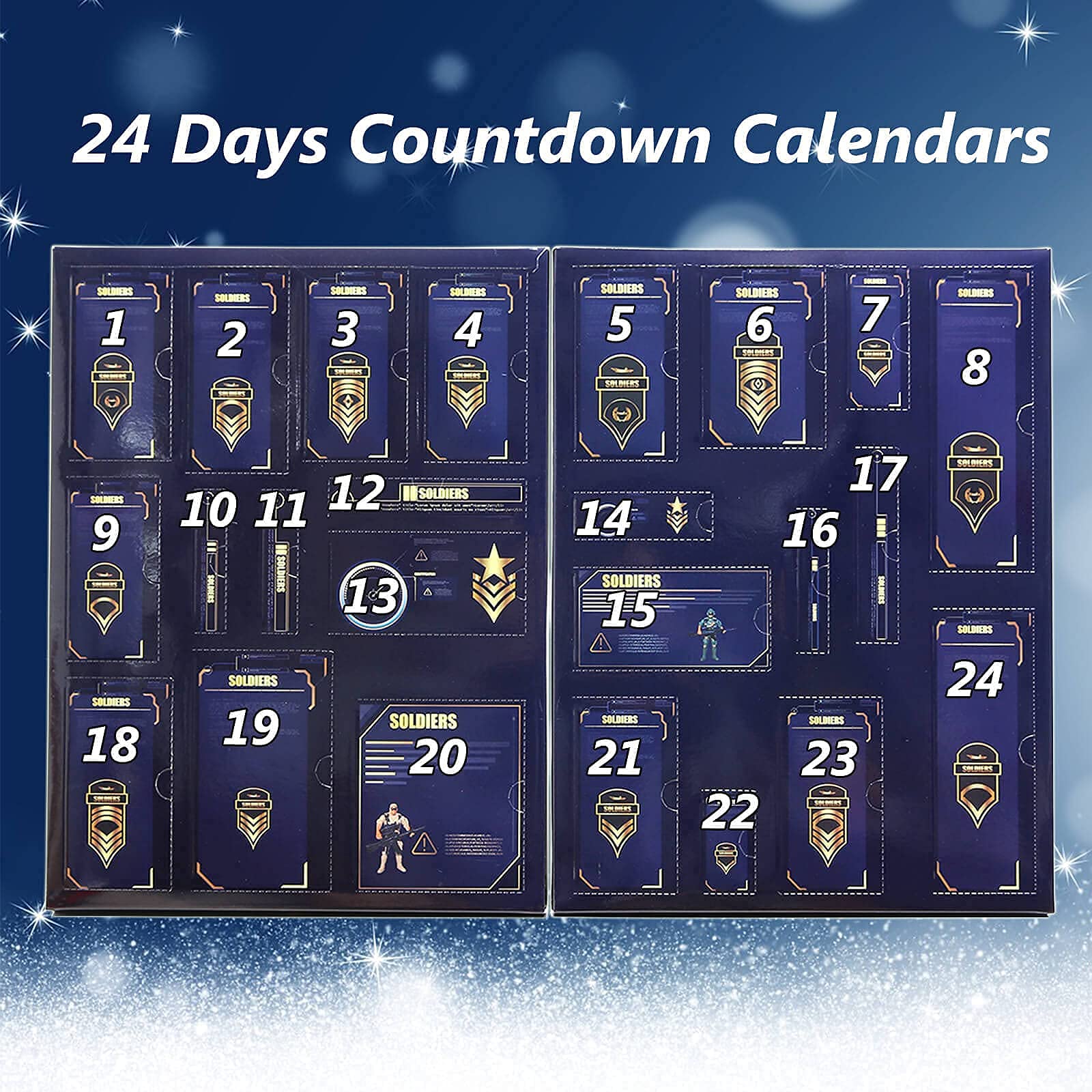 Orgrimmar Advent Calendar 2022 Christmas Countdown Calendar 24 Days Kids Toys Mini Figures Military Soldiers Army Man Weapons, Xmas Party Favor Gifts