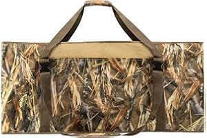 LIFXIZE 12 Slot Duck Decoy Bag with Carrying Padded Shoulders Hunting Blind Camo Printing Duck Decoy Bag with Smart Mesh Bottom Drainage System
