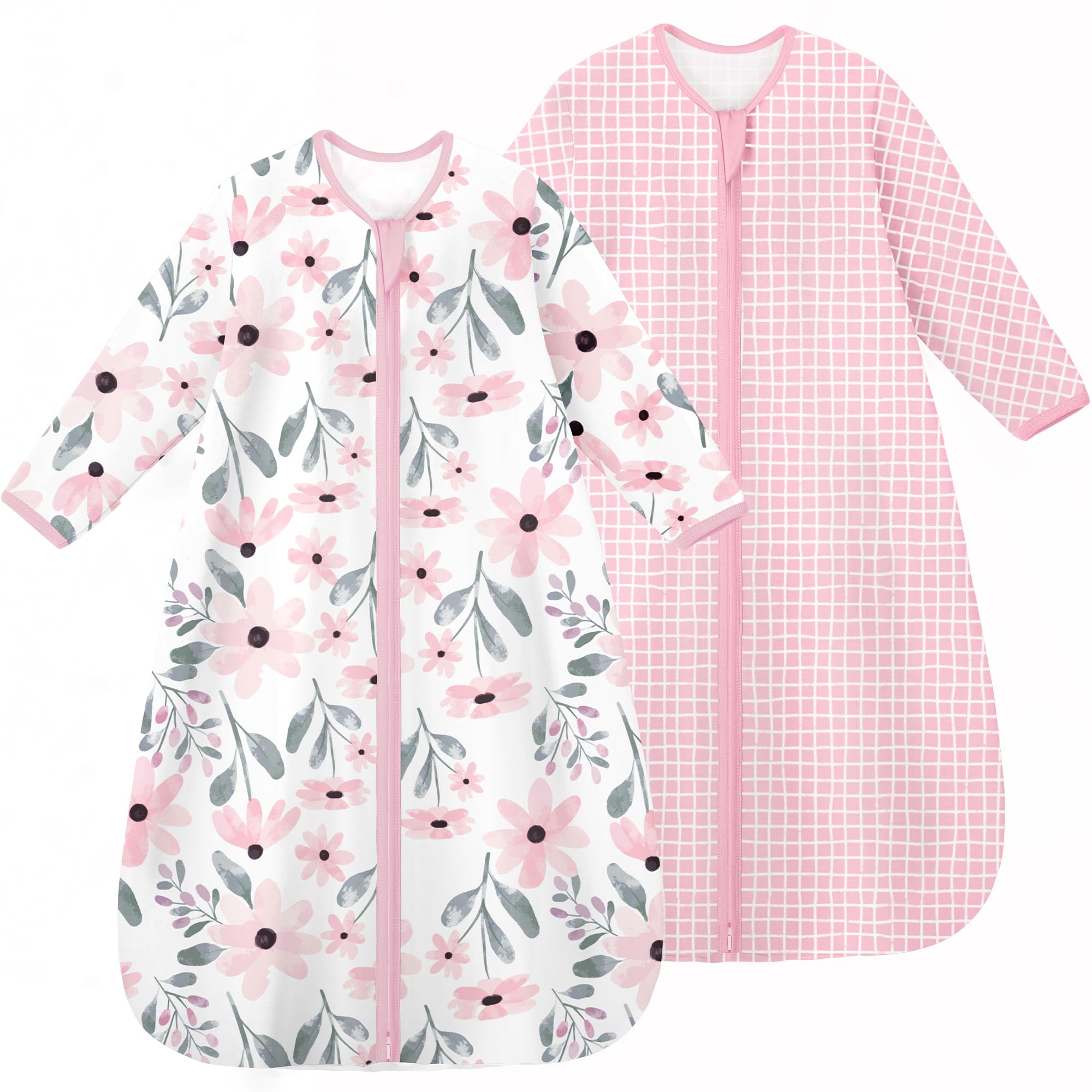 Photo 1 of Yoofoss Baby Sleep Sack 0-6 Months Long Sleeve Wearable Blanket Baby 100% Organic Cotton 2-Way Zipper 0.5 Tog Newborn Sleeping Sack, Lightweight(Small)