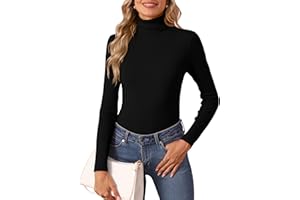 OUKODS Women's Turtleneck Long Sleeve Shirts Fall Fashion Basic Thermal Underwear Tops Winter Clothes 2025