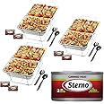 Sterno Disposable Chafing Dish Buffet, Set of 3 Full-Size Chafing Dishes for Buffet, 6 Sterno Fuel Cans (2.25hr), 6 Food Pans, 3 Water Trays, and Serving Utensils for Parties & Catering