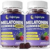 Fajeckma 30mg Melatonin Gummies Supplement: Extra Strength Plus Magnesium Ashwagandha L-Theanine Chamomile Valerian GABA Vitamins B6 B12 D3 for Natural Zzz - Sugar Free for Nighttime Adults(120Count)