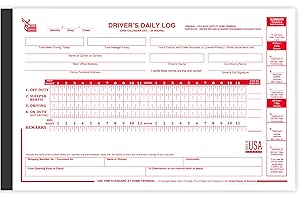 BUCK TAPE AS TOUGH AS A BUCK Buck Driver Daily Log Book with 7 & 8 Day Recap - 2-Ply Carbonless, 5.5" x 8.5", 35 Sets of Forms Per Log Book, FMCSA Compliant Premium Log Book for Truck Drivers with Easy Tear-Out