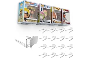 Modern JP Adhesive Display Shelf for Funko Pop Boxes (16-Pack) – Clean Mount for Funko Pop Display – Easy Adhesive Install – Box-Safe, No-Drill Setup – Clear