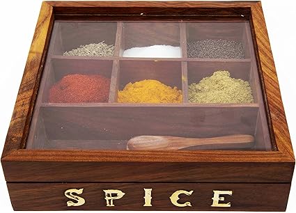Stylla London® - Caja de Especias de Madera con Tapa de ...