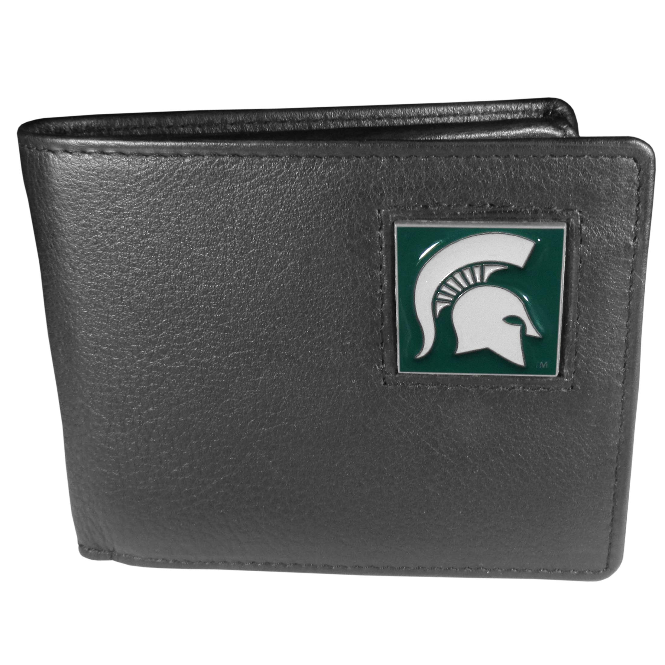 Siskiyou NCAA Sports Mens Michigan State Spartans Leather Bi-fold Wallet One Size Black