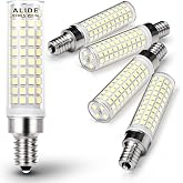 ALIDE E12 C7 10W 6000K LED Candelabra Bulbs 100w Equivalent, 5Pack | E12 T6 Led Candle Light Bulbs for Ceiling Fan Pendant Chandelier Lighting Salt Lamp,1200lm Daylight White, Non-dimmable
