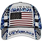 Vetadn - I'm A Dad Grandpa Veteran Cap, Camo Military Hat for Men, Gift for Memorial Day, Veterans Day, All Over Printed Hat