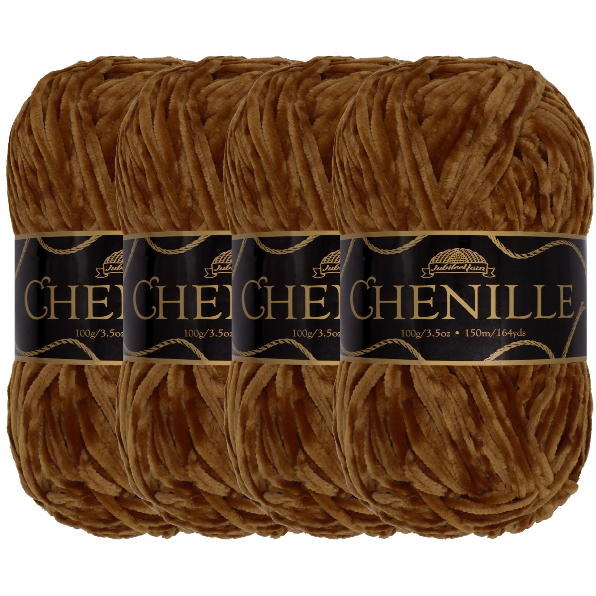 JubileeYarn Chenille Yarn - Worsted Weight - 100g/skein (4 Skeins, 102 Porcelean)