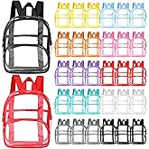 Aliceset Clear Backpack Bulk Waterproof Transparent Colorful Bookbag Donation Supply Kits for Women Men(9 Inch,30 Pcs)