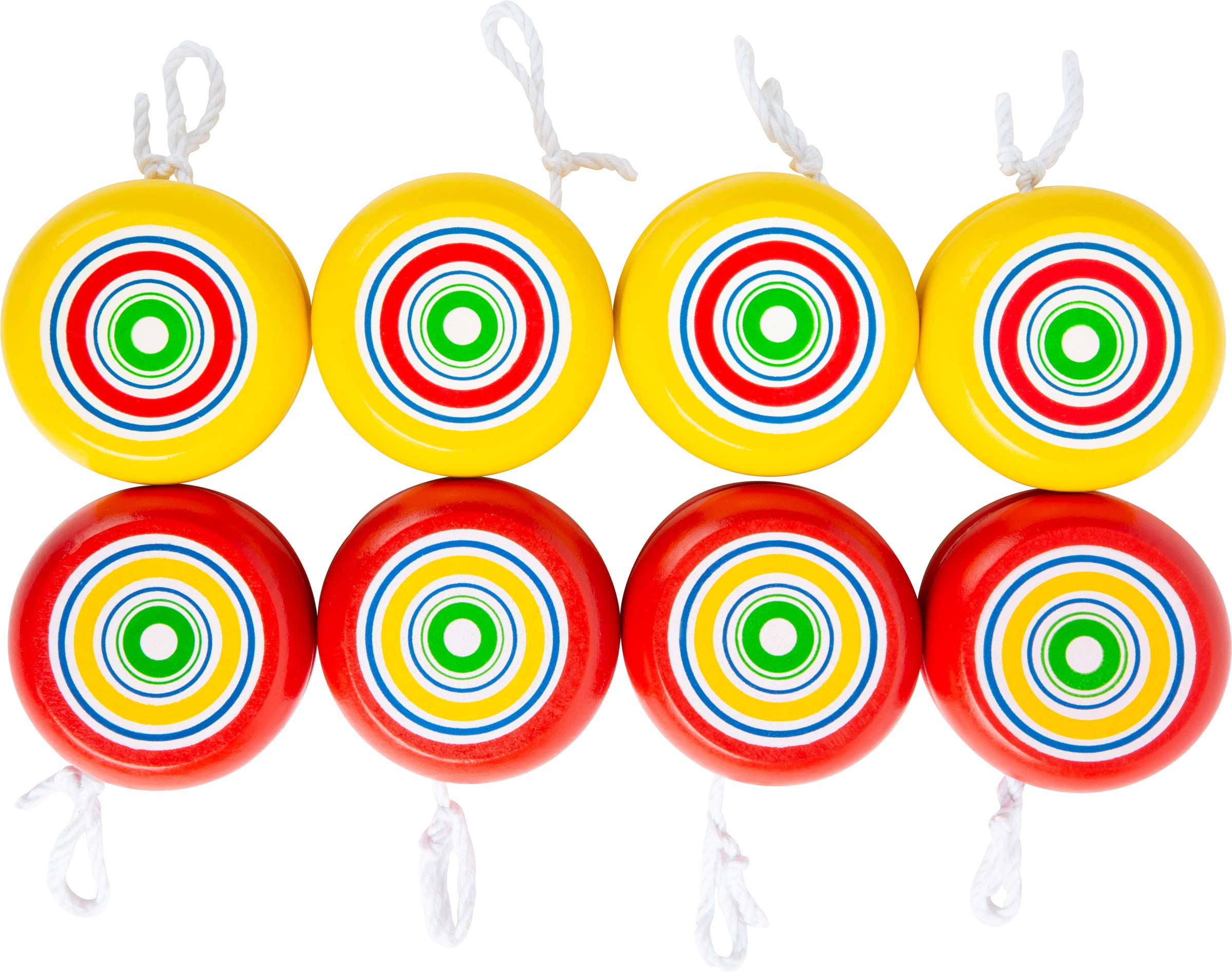 Small Foot Yo-Yo Yellow & Red Wooden Game Classic for Motor Skills 8 Pieces for Young and Old 2935