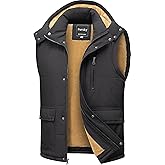 Pursky Men's Winter Puffer Vest Warm Fleece Lined Quilted Puffy Sleeveless Jacket Casual Outdoor Vests