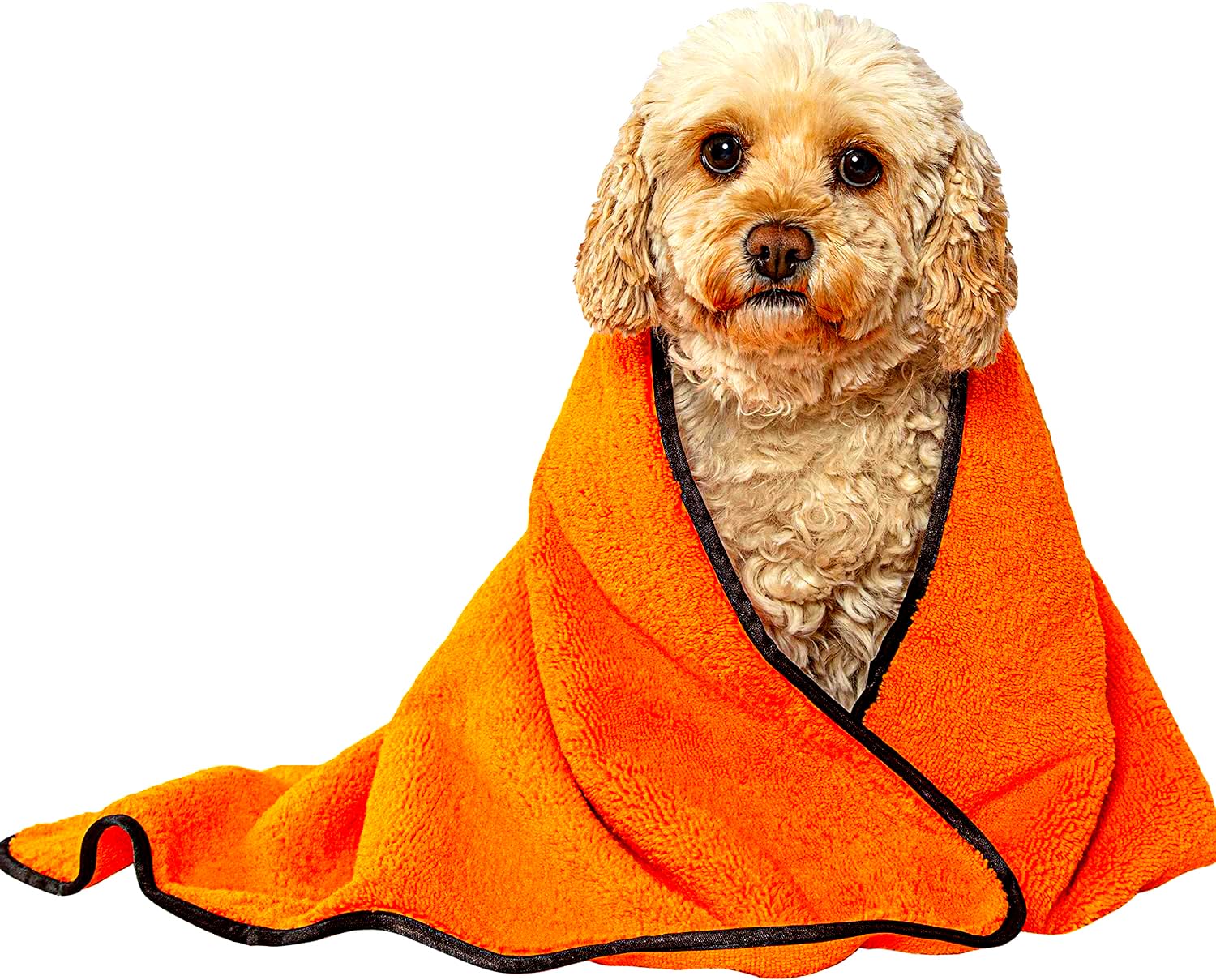 Glart T44WG super absorbent soft dog towel pet towel for car and household, microfiber dog bath towel 90x60 cm, orange, high water absorption