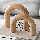 PEAKOLY Wood Arch Decorative Objects - Modern Bookshelf Decor, Coffee Table Sculpture, Floating Shelf Decor Accents, Japandi 