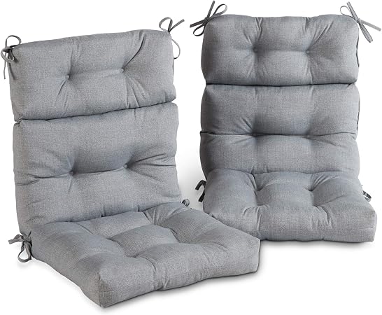Amazon Com Greendale Home Fashions Az6809s2 Heather Cement Outdoor High Back Chair Cushion Set Of 2 Garden Outdoor