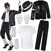 BAURGHOP Mens Dance Star Costume for Men 80s 90s Pop Stage Outfits for Halloween Cosplay Party