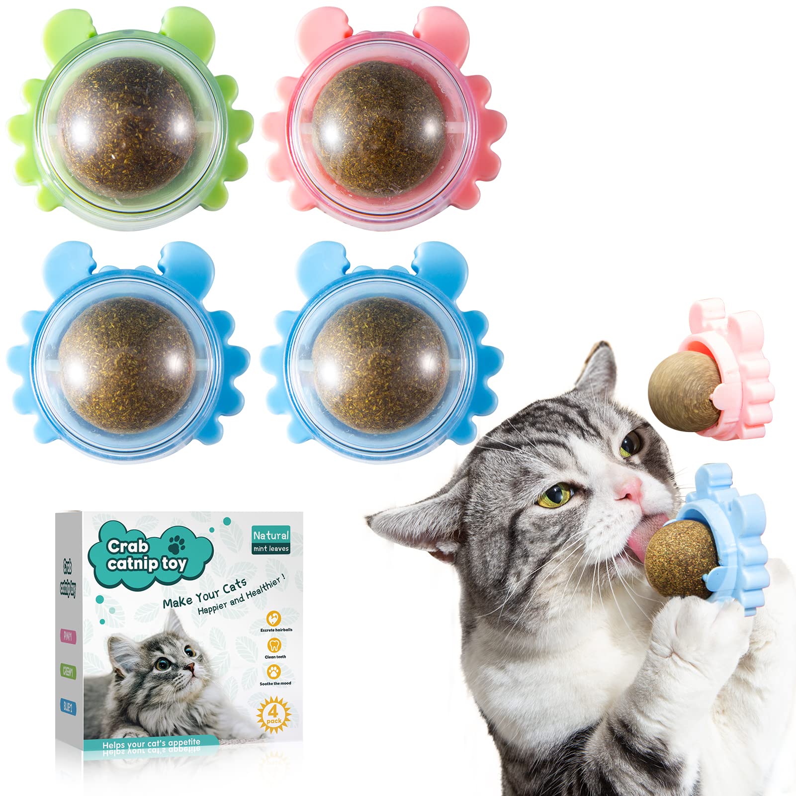 Catnip Ball Toy for Cats Wall Pack Cat Nips Organic Ball Edible