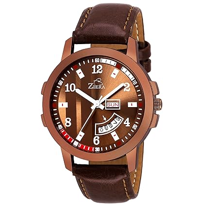 ZR7091 Leather Strap Day and Date Boys Watch - for Men
