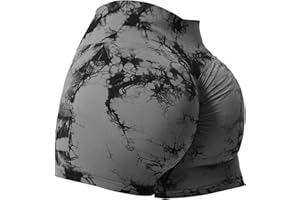 VOYJOY Women Workout Shorts 3.6" Scrunch Butt Lifting Gym Shorts Seamless Yoga Biker Shorts