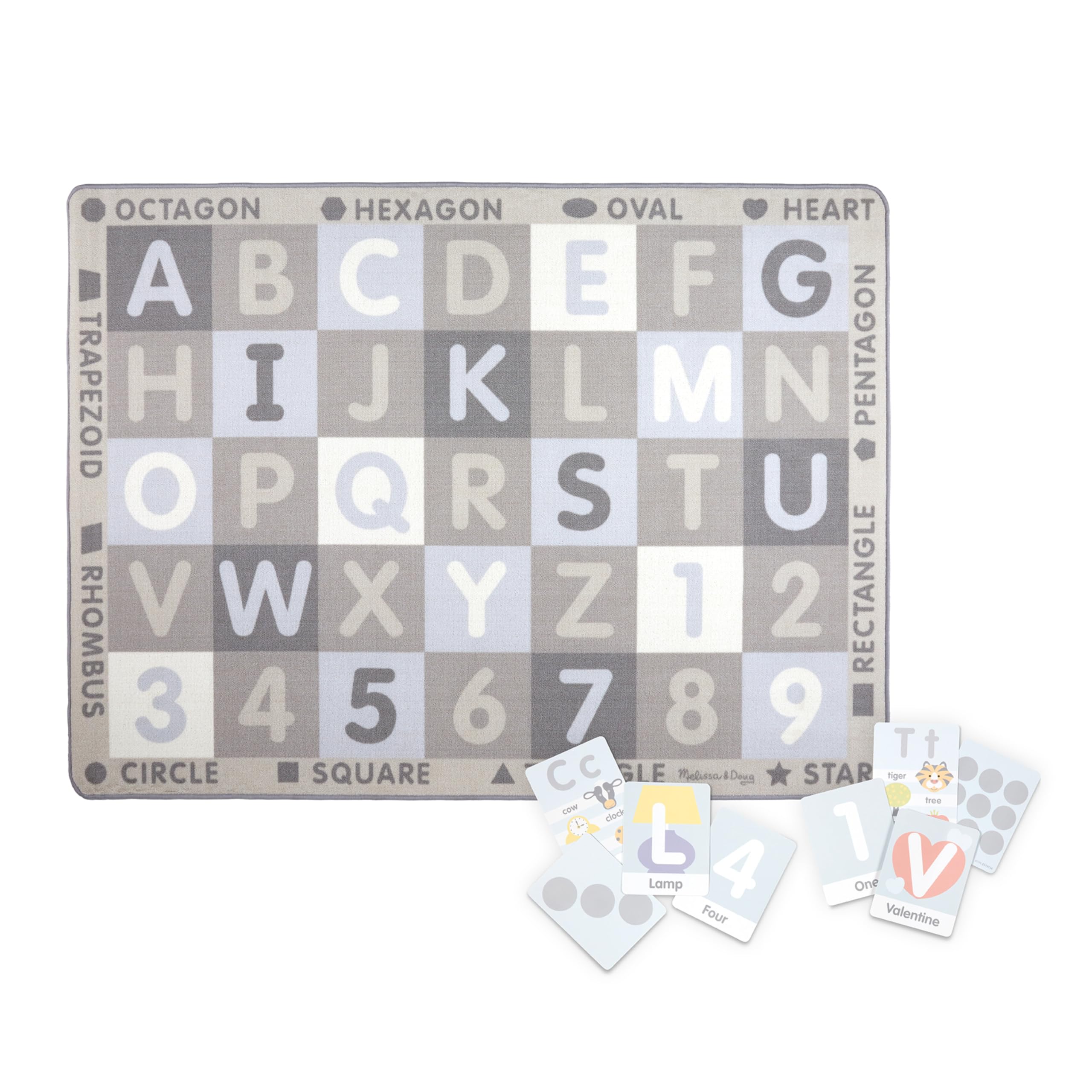 Melissa & Doug Jumbo ABC-123 Rug - Neutral | Décor | 2+ | Gift for Boy or Girl