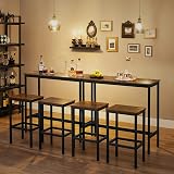 VASAGLE Bar Table Set 2 Stools 100x40 cm Rustic Industrial Steel Frame LBT218B01 view 4