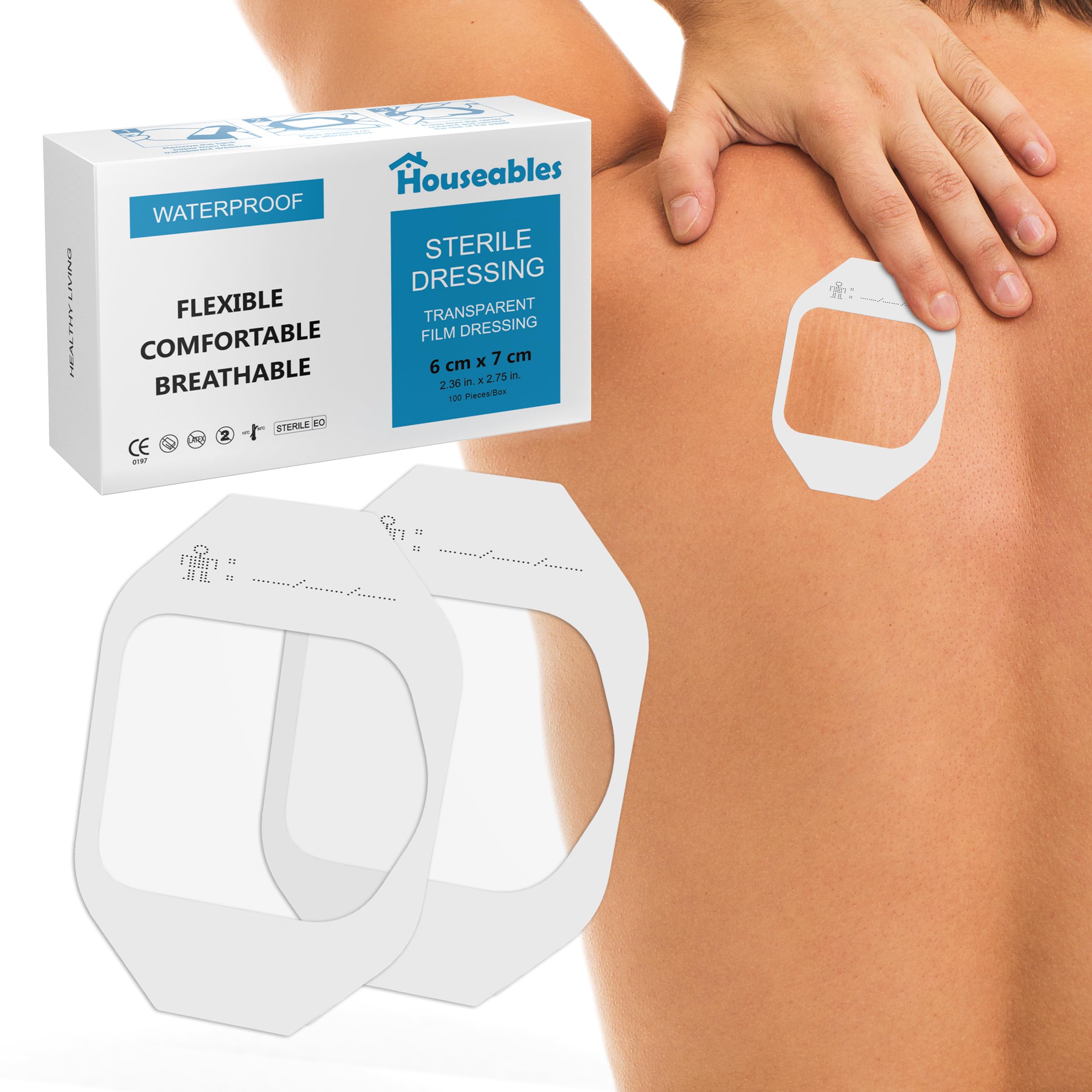 Houseables Waterproof Bandages, Transparent Film