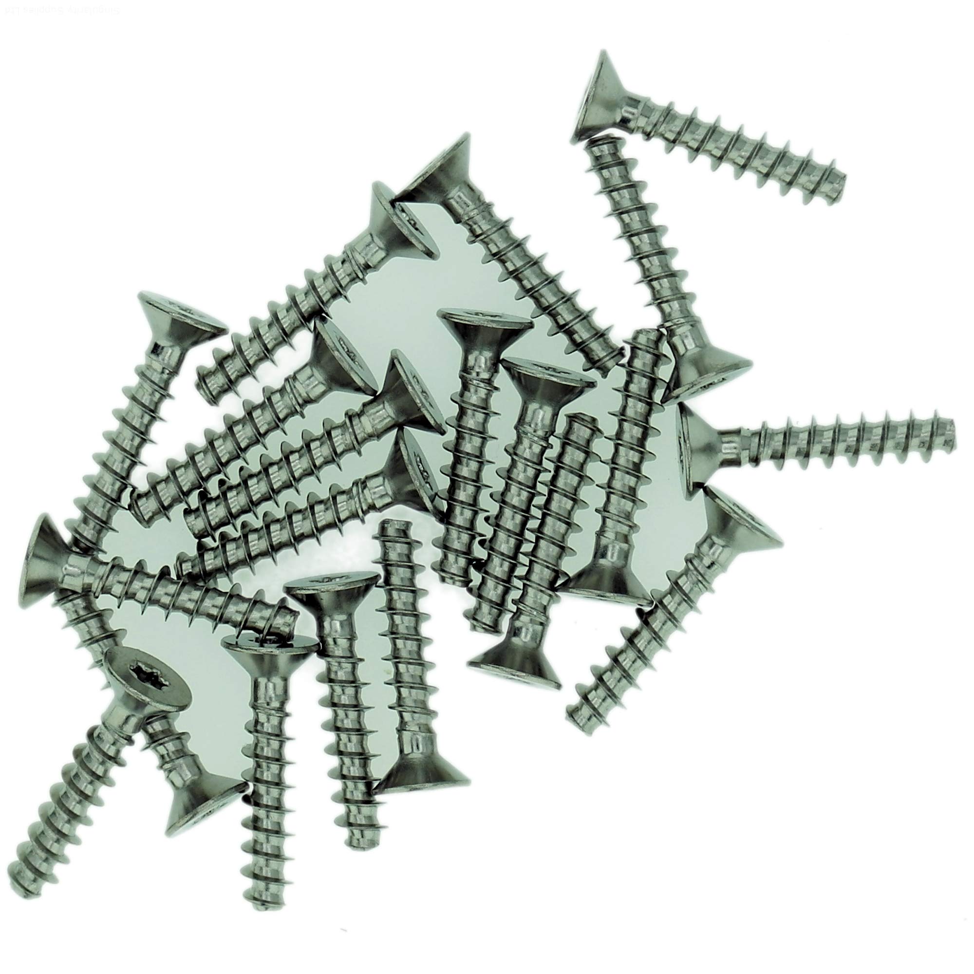D3 (3mm x8mm) Pozi Countersunk Screws for Plastic - Stainless Steel (A2) (Pack of 20)