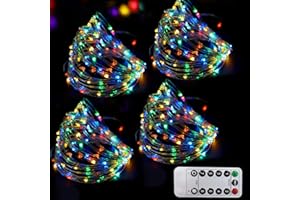 Bright Zeal 66 Ft 200 LED 8 Mode Multi Colored Christmas Fairy Lights Battery Operated with Remote Control Christmas Lights Outdoor Multicolor Waterproof -Twinkle LED Christmas String Lights Colorful